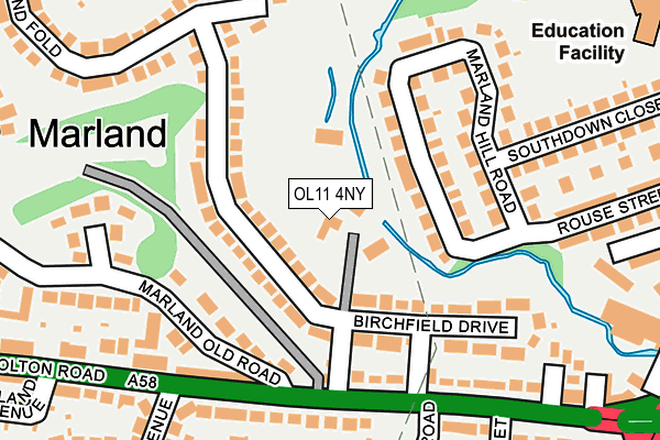 OL11 4NY map - OS OpenMap – Local (Ordnance Survey)