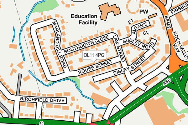 OL11 4PG map - OS OpenMap – Local (Ordnance Survey)