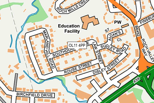 OL11 4PP map - OS OpenMap – Local (Ordnance Survey)