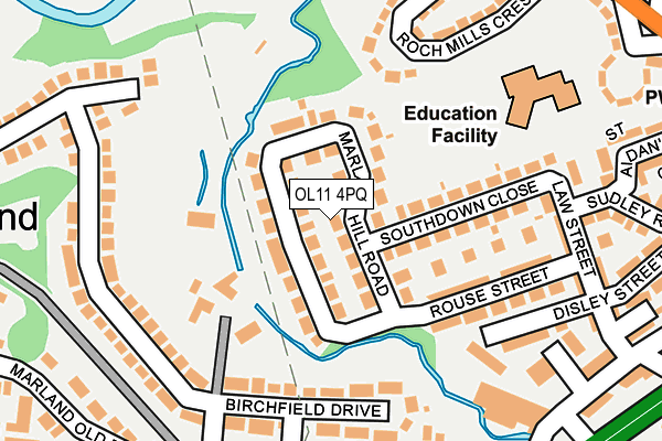 OL11 4PQ map - OS OpenMap – Local (Ordnance Survey)