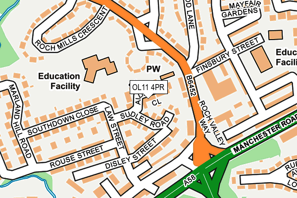 OL11 4PR map - OS OpenMap – Local (Ordnance Survey)