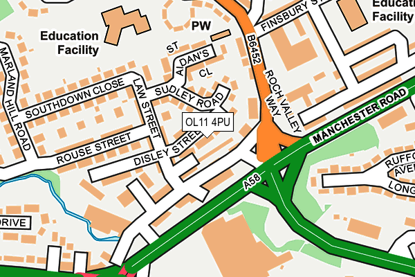 OL11 4PU map - OS OpenMap – Local (Ordnance Survey)