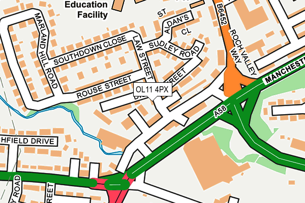 OL11 4PX map - OS OpenMap – Local (Ordnance Survey)