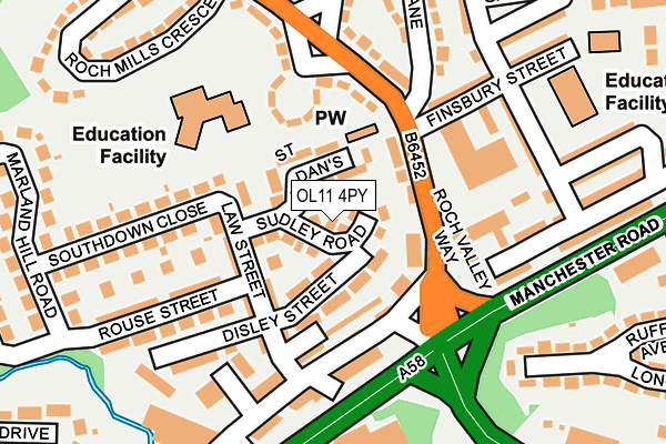 OL11 4PY map - OS OpenMap – Local (Ordnance Survey)