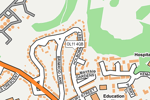 OL11 4QB map - OS OpenMap – Local (Ordnance Survey)