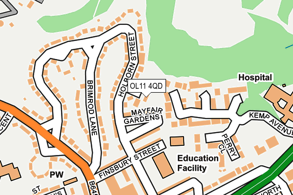 OL11 4QD map - OS OpenMap – Local (Ordnance Survey)