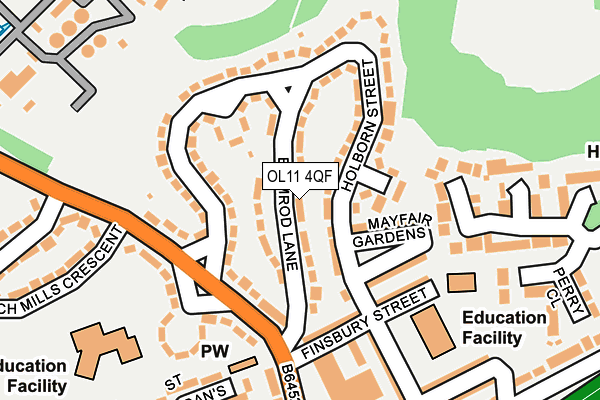 OL11 4QF map - OS OpenMap – Local (Ordnance Survey)