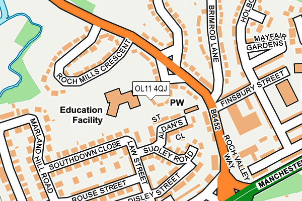 OL11 4QJ map - OS OpenMap – Local (Ordnance Survey)