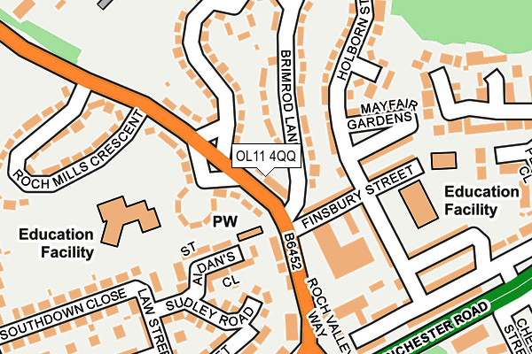 OL11 4QQ map - OS OpenMap – Local (Ordnance Survey)