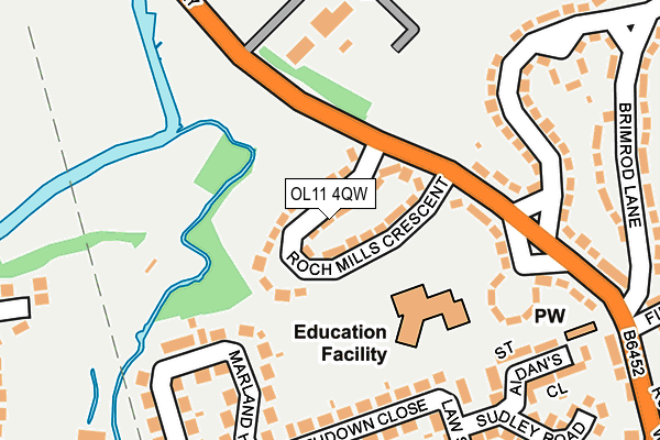 OL11 4QW map - OS OpenMap – Local (Ordnance Survey)