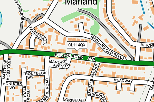 OL11 4QX map - OS OpenMap – Local (Ordnance Survey)