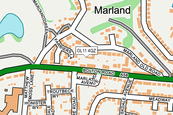 OL11 4QZ map - OS OpenMap – Local (Ordnance Survey)