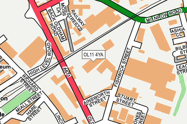 OL11 4YA map - OS OpenMap – Local (Ordnance Survey)