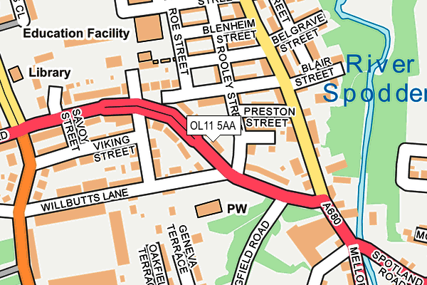 OL11 5AA map - OS OpenMap – Local (Ordnance Survey)