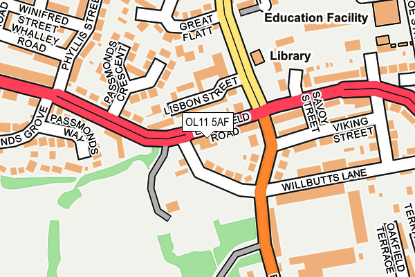 OL11 5AF map - OS OpenMap – Local (Ordnance Survey)