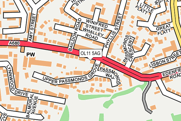 OL11 5AG map - OS OpenMap – Local (Ordnance Survey)