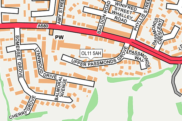 OL11 5AH map - OS OpenMap – Local (Ordnance Survey)