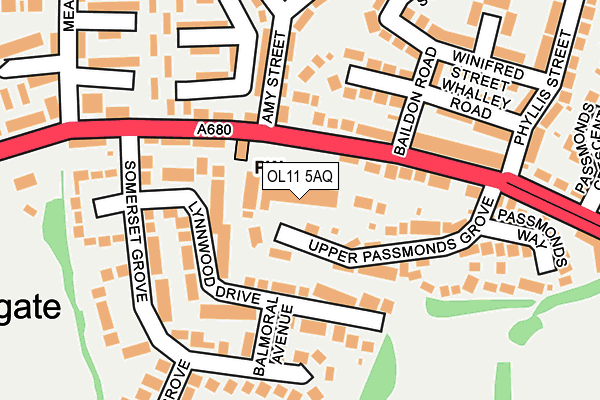 OL11 5AQ map - OS OpenMap – Local (Ordnance Survey)