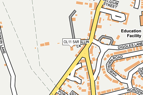 OL11 5AR map - OS OpenMap – Local (Ordnance Survey)