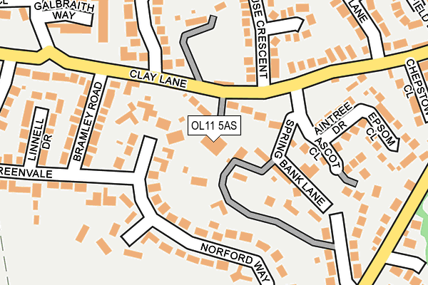 OL11 5AS map - OS OpenMap – Local (Ordnance Survey)