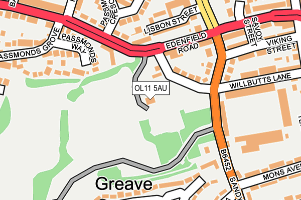 OL11 5AU map - OS OpenMap – Local (Ordnance Survey)