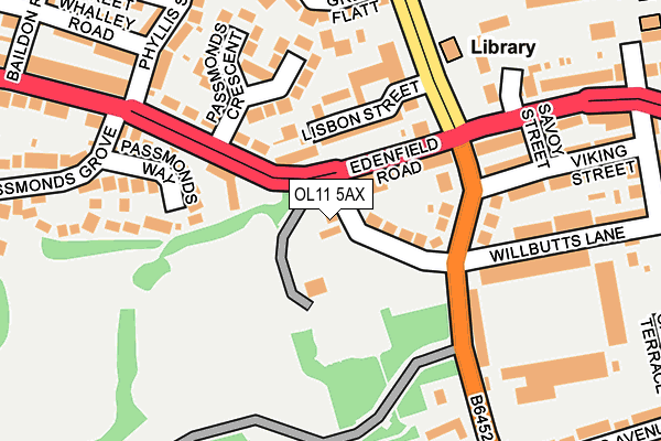 OL11 5AX map - OS OpenMap – Local (Ordnance Survey)