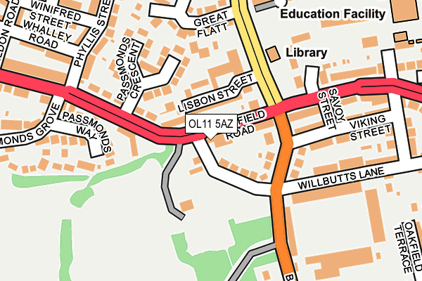 OL11 5AZ map - OS OpenMap – Local (Ordnance Survey)