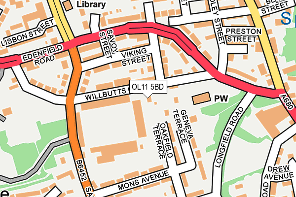 OL11 5BD map - OS OpenMap – Local (Ordnance Survey)