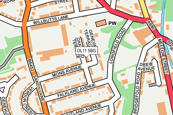 OL11 5BG map - OS OpenMap – Local (Ordnance Survey)