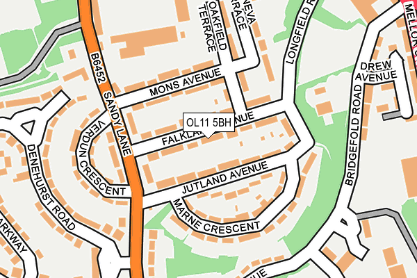 OL11 5BH map - OS OpenMap – Local (Ordnance Survey)