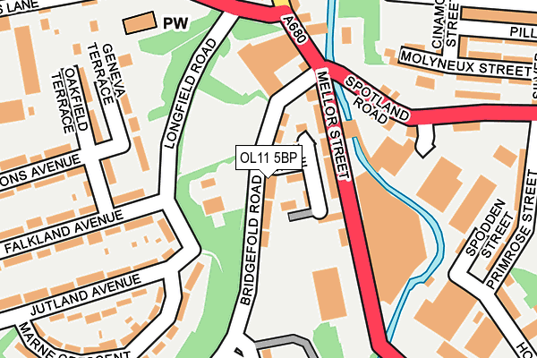 OL11 5BP map - OS OpenMap – Local (Ordnance Survey)