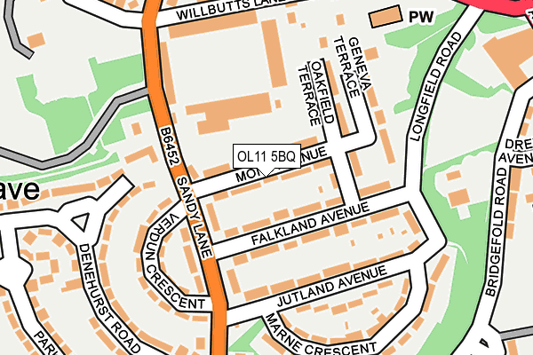 OL11 5BQ map - OS OpenMap – Local (Ordnance Survey)