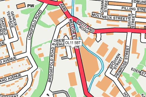 OL11 5BT map - OS OpenMap – Local (Ordnance Survey)