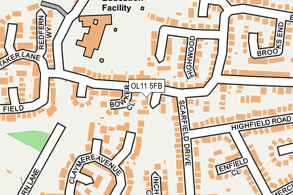 OL11 5FB map - OS OpenMap – Local (Ordnance Survey)