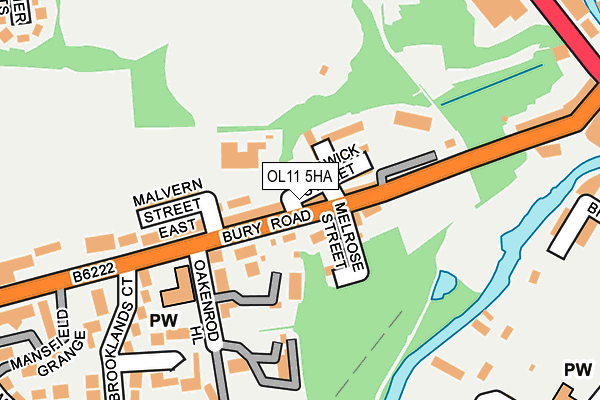 OL11 5HA map - OS OpenMap – Local (Ordnance Survey)