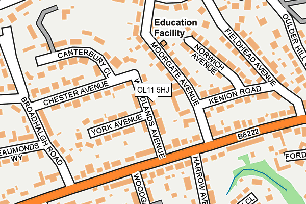 OL11 5HJ map - OS OpenMap – Local (Ordnance Survey)