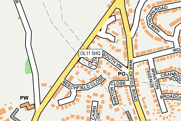 OL11 5HQ map - OS OpenMap – Local (Ordnance Survey)