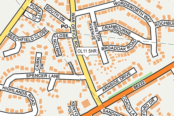 OL11 5HR map - OS OpenMap – Local (Ordnance Survey)