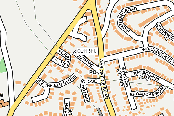 OL11 5HU map - OS OpenMap – Local (Ordnance Survey)