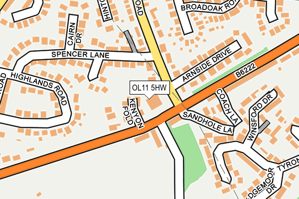 OL11 5HW map - OS OpenMap – Local (Ordnance Survey)