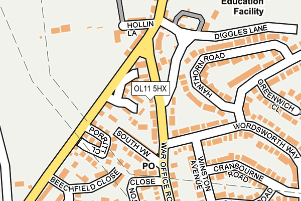 OL11 5HX map - OS OpenMap – Local (Ordnance Survey)