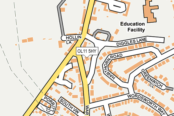 OL11 5HY map - OS OpenMap – Local (Ordnance Survey)