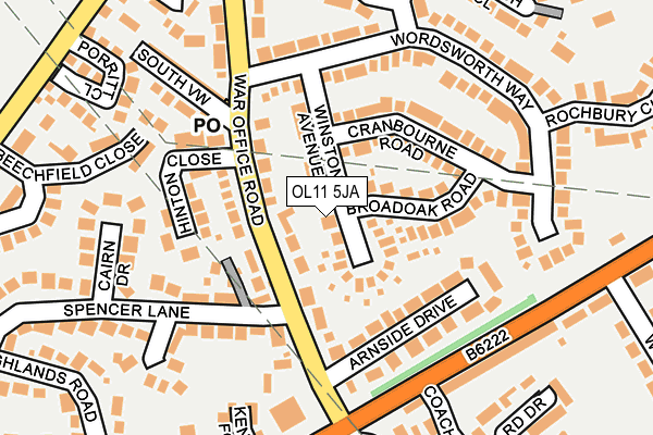 OL11 5JA map - OS OpenMap – Local (Ordnance Survey)