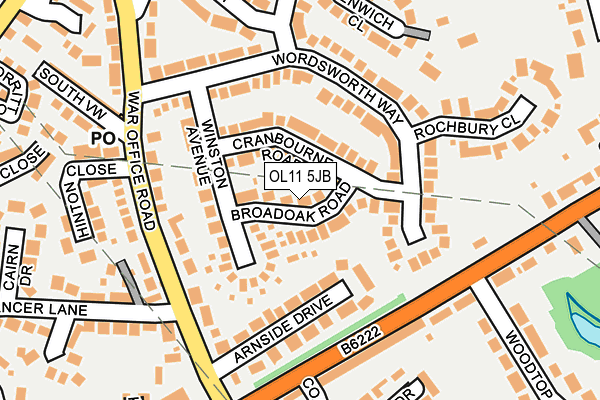 OL11 5JB map - OS OpenMap – Local (Ordnance Survey)