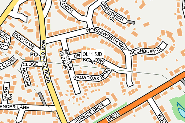 OL11 5JD map - OS OpenMap – Local (Ordnance Survey)