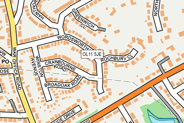 OL11 5JE map - OS OpenMap – Local (Ordnance Survey)