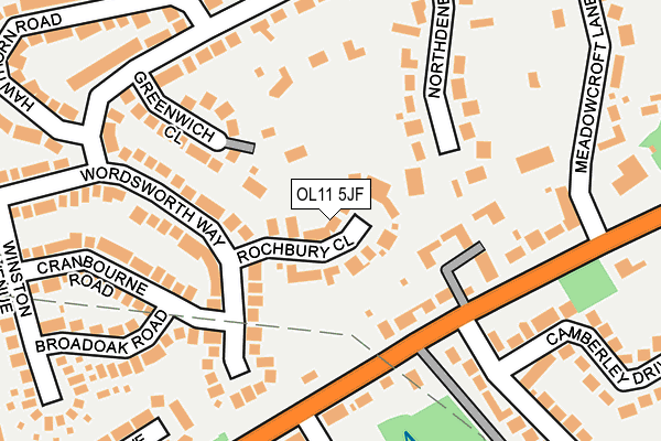 OL11 5JF map - OS OpenMap – Local (Ordnance Survey)