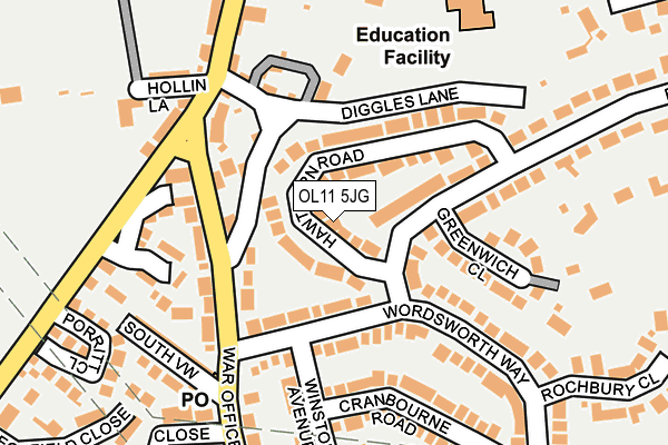 OL11 5JG map - OS OpenMap – Local (Ordnance Survey)