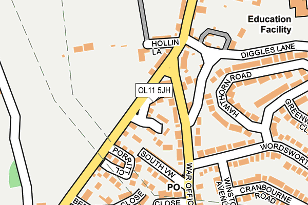 OL11 5JH map - OS OpenMap – Local (Ordnance Survey)