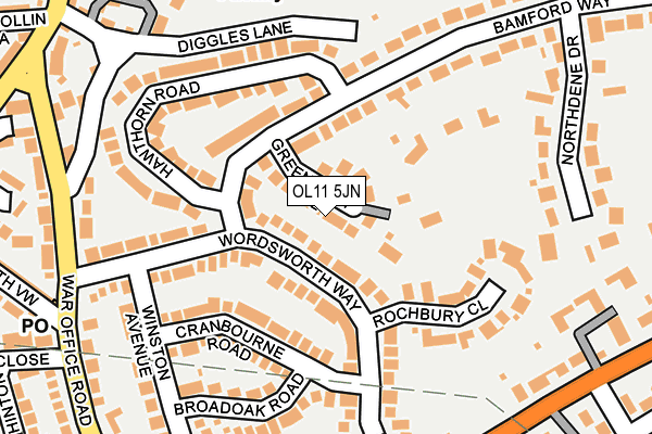 OL11 5JN map - OS OpenMap – Local (Ordnance Survey)